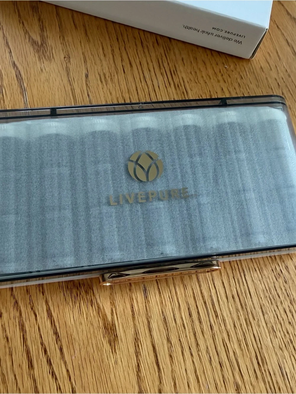 LivePure Wellness Organizer Travel Case - Cream & White